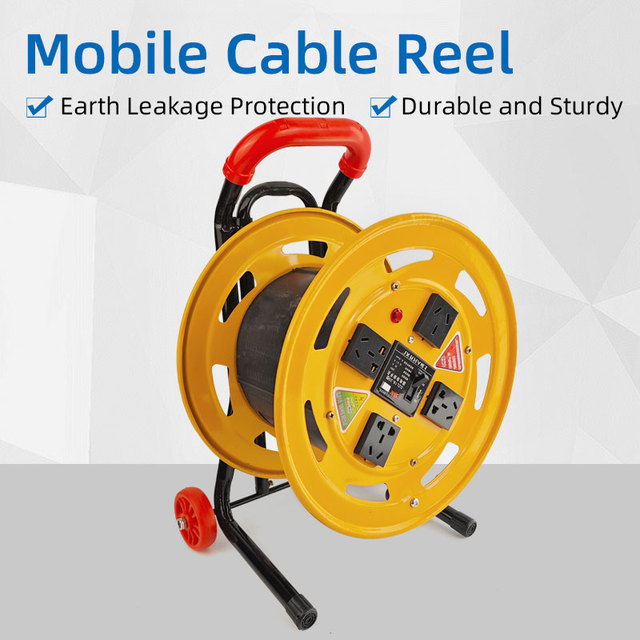 Mobile Cable Reel with Earth Leakage Protection Durable & Sturdy Power Cord Reel