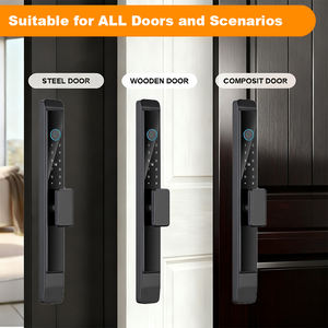 लकड़ी पीतल के दरवाजे कार्ड कुंजी बायोमेट्रिक फिंगरप्रिंट स्लाइडिंग दरवाजा हैंडल लॉक ट्यूया ऐप वाईफाई कोड एक्सेस एल्यूमीनियम मिश्र धातु - Product Image 3