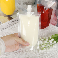 Pochette liquide transparente de qualité alimentaire avec bec verseur, emballage plastique autoportant pour boissons gélifiées, impression par gravure, résistant à l'humidité