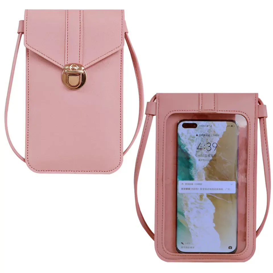Оптовая продажа, дешевая легкая сумка на плечо для мобильного телефона с сенсорным экраном, держатель для карт, кошелек, кошелек