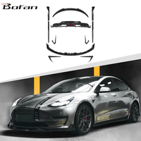 Pièces automobiles pour Tesla MODEL 3 Kit carrosserie Style Turbo Pare-chocs avant et arrière Spoiler Aspect carbone Kit carrosserie pour Tesla 3