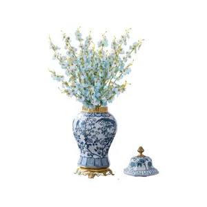 Bocaux à gingembre Feng Shui bleu et blanc, nouveau Design, ornement de décoration intérieure, pot à gingembre en céramique et porcelaine, 2023