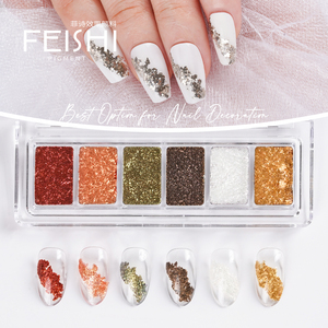 6 en 1 colorido cromo Bling barro polvo de uñas logotipo personalizado pigmento paleta Nail Art pasta para salón de uñas DIY - Product Image 2