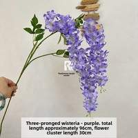 Dekorasi Pernikahan Ruang Tamu Rumah, Fotografi, Bunga Wisteria Buatan Tiga Cabang, Hiasan Dinding