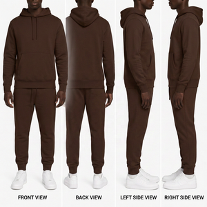 High Quality 100% Cotton Solid Winter Warm Fleece <b>Hoodies</b> made in India in espresso <b>brown</b> color - Product Image 6