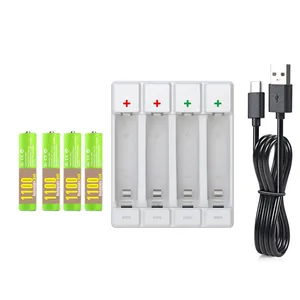 4 buah Set baterai kabel USB mikro baterai Lithium Ion isi ulang baterai 1.5V USB AA/