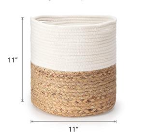 Macrame ตระกร้าคอตตอน100%,ตะกร้าใส่ของตกแต่งบ้านทำมือสำหรับเด็กห้องนอนในร่ม