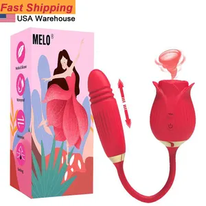 USA Warehouse Fast Shipping Rose Vibrator Vagina Stimulate 12 Modes Rose Sucker Nipple Thrusting Sex Toys for Women Adult Toys%