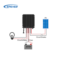 Epever IP68 étanche Tracer7810CPN RS485 Communication MPPT Colar Contrôleur de charge 30A 12/24V Auto avec bluetooth