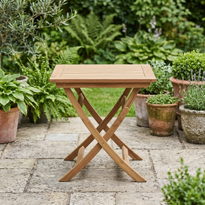 Wooden <b>Foldable</b> Square Dining <b>Table</b> Eco-Friendly Durable Minimalist Modern Design Indoor Outdoor Use Solid Wood Construction - Product Image 4