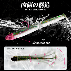 Leurre de pêche en plastique souple 100mm 105mm avec tête plombée, <span class=keywords><strong>prix</strong></span> de gros usine - Product Image 3
