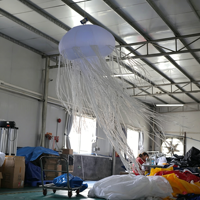 Ballon décoratif gonflable en forme de méduse avec motifs, modèle d'animal marin coloré, méduse artistique gonflable suspendue avec lumières
