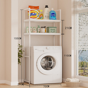 Étagère à outils pliable en acier inoxydable à 3 niveaux, organisateur de rangement gain de place pour salle de bain avec étagère de balcon - Product Image 3
