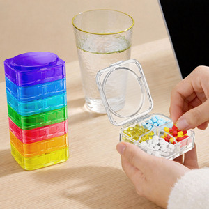 Modular Pillbox 4 Grids Portable Reusable Pill Organizer For Daily Medication Storage With Compartment Design - Product Image 1