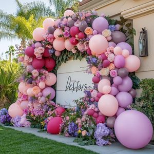 Màu hồng tím bóng Garland Hoa Oải Hương bóng bay khác nhau màu hồng hoa oải hương bóng vòm Kit cho sinh nhật Wedding party trang trí - Product Image 3