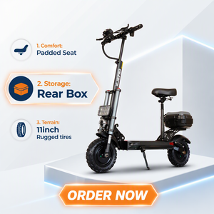 สกู๊ตเตอร์ไฟฟ้า X11 48V 18.2ah ระยะทางวิ่ง 40-50 กม. ความเร็วสูง พร้อมเบาะนั่งถอดได้และกล่องเก็บของด้านหลัง สำหรับใช้งานประจำวัน - Product Image 1