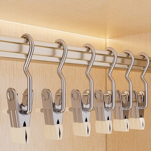 Clothing Organizer <b>Storage</b> Clip Hook Type Anti Slip For <b>Clothes</b> Pants Household Use - Product Image 1