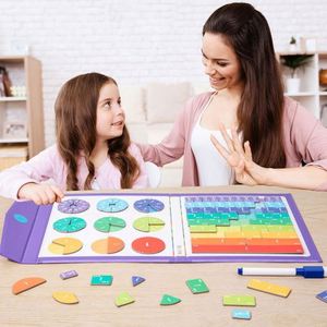 Jouet d'apprentissage des mathématiques pour enfants, tuiles magnétiques manipulables, puzzle éducatif sur les fractions - Product Image 2