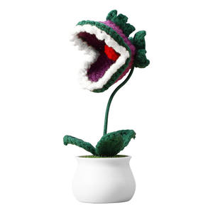 Novo Crochet Planta Em Vaso Flor Carnívora Criativa Planta Em Vaso, Decoração De Flor De Globo De Olhos Divertido - Product Image 5