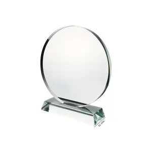 Precio de fábrica, venta al por mayor, trofeo de cristal grabado con láser 3D personalizado, placa de premio de cristal de Jade transparente