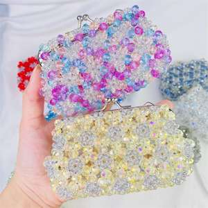 숙녀 선물을위한 도매 자연 고품질 빨강 녹색 오스트리아 크리스탈 가방 레이키 블루 클리어 크리스탈 작은 지갑 - Product Image 3