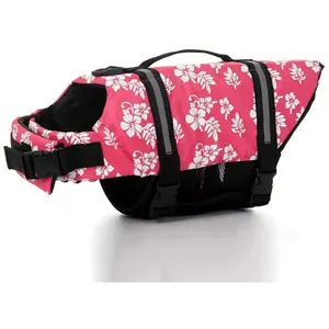 Dog Life Jacket Vest Saver Safety Preserver with Reflective Stripes fo Adjustable Pet Saver Swimming (Petal Pink, X-Small)