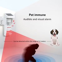 Détecteur de mouvement extérieur PIR énergie solaire infrarouge Garage enregistrement vocal alarme intrus capteur sans fil étanche 25kg animal de compagnie immunisé