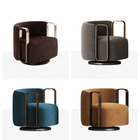 Fauteuil pivotant de luxe d'italie pour salon, loisirs, hôtel, Hall, post-moderne, accent, fauteuil canapé simple