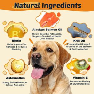 Suplementos Masticables de Aceite de Pescado Omega 3 6 9 de Marca Propia, Ricos en EPA y DHA, Vitaminas C y E, Alivio de Alergias, Salud para Perros y Gatos con Pérdida de Pelo - Product Image 2
