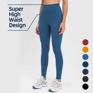 2022 novas cores OEM super alta cintura das mulheres leggings definir Lixado escovado inverno comprimento total leggings de fitness Yoga