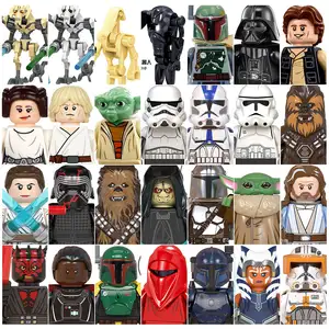 Minijuguete de plástico de Space Wars, minifigs de asalto, Yoda, Jedi, Darth Vader, 501st, clon, soldado, minifigs, bloques de construcción, juguete para niños
