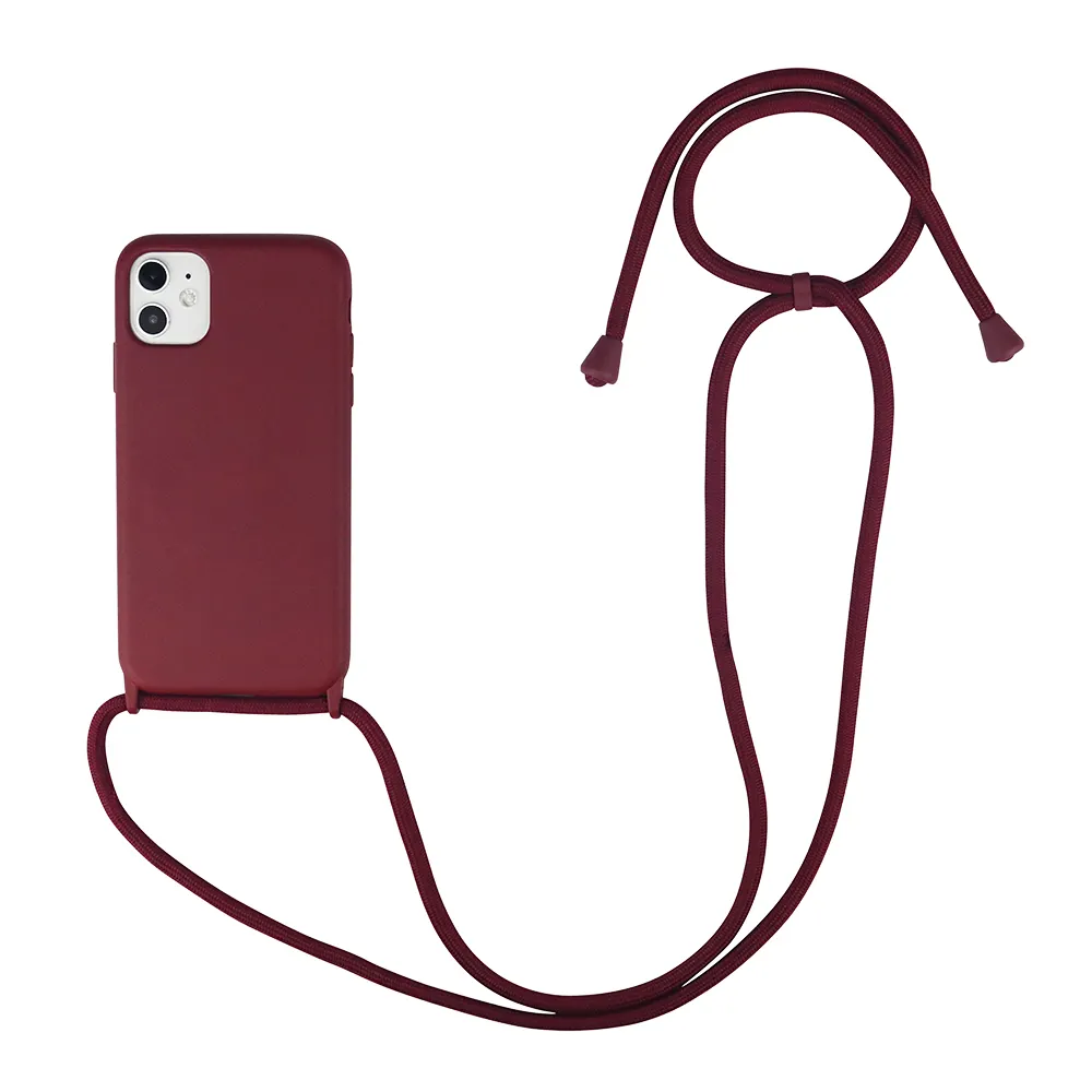 Hot Cadeia Colar Cord Strap Lanyard Silicone Phone Cover Case para iPhone 14 13 12 11 pro xs max 7 8 plus CrossBody