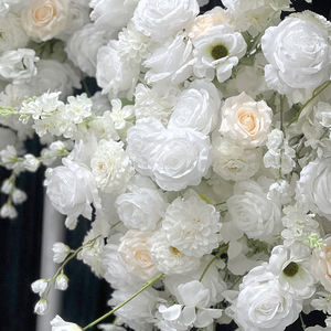 Conjunto de Decoración Floral Artificial de Champán Blanco Minimalista y de Alta Gama, Decoración de Fondo Floral de Lujo para Bodas - Product Image 4