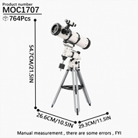 Kits de briques MOC pour télescope astronomique créatif inspiré des films d'animation, conteneur de briques DIY, jouets de construction pour enfants MOC1707