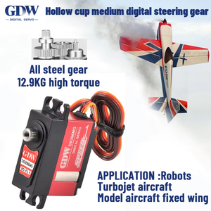 고정 날개 터보 제트 로봇 모델 항공기 모터용 플래시 세일 고 토크 12.9KG 금속 스티어링 기어 - Product Image 2