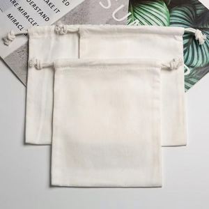 Eco Friendly Free Design Muslin Cotton <b>Drawstring</b> Bag Pure Cotton <b>Pouch</b> for Snacks Crafts Daily Use With Custom Logo - Product Image 4