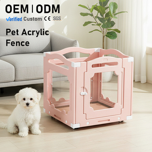Mobile Pet <strong>Fence</strong> with Wheels <strong>Dog</strong>-friendly Modular Anti-slip Stable Flexible Buckle Indoor Visual Playpen for <strong>Dog</strong> Pets - Product Image 1