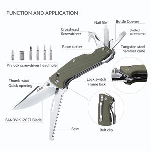 Tốt bán sanrenmu 7116sue-gp-t7 12c27 lưỡi G10 xử lý ngoài trời gấp Túi chiến thuật chiến đấu Sống Còn dao - Product Image 2