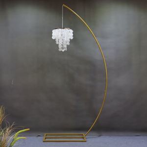 Decorazione del palcoscenico del matrimonio arco lampadario in metallo gancio mezzo cerchio sfondo Display telaio ad arco - Product Image 3