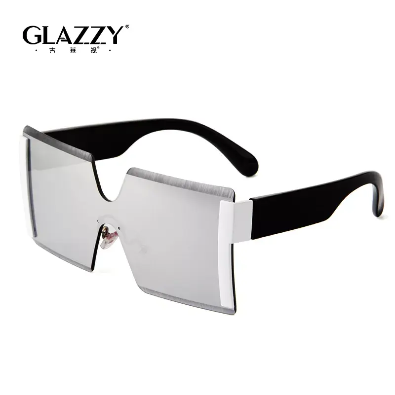 Luxury Oversized Square Big Frame Sunglasses, Fashion Large Women rimless sunglasses rectangle