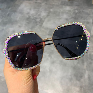 Luxe Strass carré Surdimensionné lunettes de <span class=keywords><strong>Soleil</strong></span> Lentille Claire Flamme En Métal Hommes Femmes lunettes de <span class=keywords><strong>soleil</strong></span> - Product Image 3
