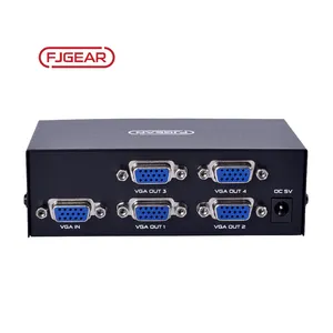 Fjgear-Divisor de puerto VGA de 2/3/4 puertos, divisor de vídeo y audio para el hogar, 1 entrada y 4 salidas
