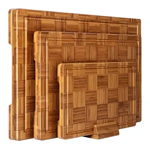 FLYWOD Kitchen Tools Set Of 3 Chopping Board Set Large Bamboo Cutting Board Set Chopping Blocks Bamboo Cutting Board