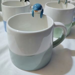 Mug en céramique en forme de stéréo océanique, <span class=keywords><strong>tasse</strong></span> en forme de dauphin, de baleine, de requin, de pingouin, série océanique, mug animal - Product Image 5