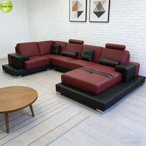 Divano Angolare in Pelle di Lusso, Divano Modulare a <span class=keywords><strong>L</strong></span> Contemporaneo per Hotel e Soggiorno - Product Image 4