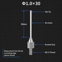Sonde à pointe plate en céramique SD1.0X30mm, filetage M2.5, stylet de mesure de précision pour indicateur à cadran, pièce de rechange pour micromètre