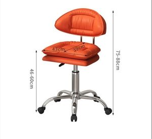 Silla de peluquero de salón de elevación simple y giratoria con asiento tapizado cómodo respaldo de tocador de dormitorio de niñas para salones de belleza - Product Image 6
