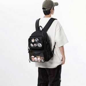 The New 2025 Casual and Fashionable Detachable Transparent Two-piece Functional Computer <b>Backpack</b> for Female <b>College</b> Students - Product Image 5