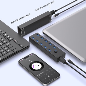 10-Port USB 3.0 <span class=keywords><strong>HUB</strong></span> với chuyển đổi chính 5Gbps tốc độ cao truyền <span class=keywords><strong>d</strong></span>ữ liệu 5V2A cung cấp điện splitter Docking Station cho Mac PC - Product Image 6