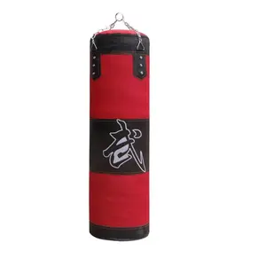 Adult Fitness Training Hanging Kick Sandbag Heavy Man Punching Bags Logo Printed PU Leather Boxing Bag For Gym Exercise